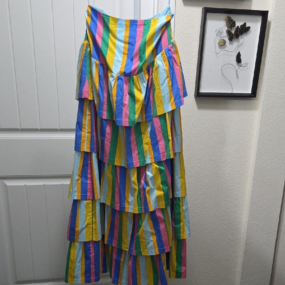 Multicolor Tiered Ruffle Maxi Skirt - Picture 3 of 6